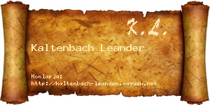 Kaltenbach Leander névjegykártya